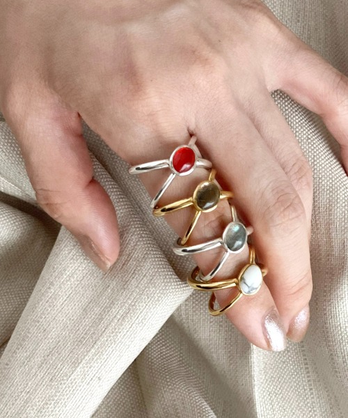 D.U.E(ディー・ユー・イー)の「D.U.E カボションクロスシルバーリング(リング・レディース・ライトグレー/レッド・FREE)」の16枚目の写真