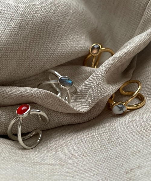 D.U.E(ディー・ユー・イー)の「D.U.E カボションクロスシルバーリング(リング・レディース・ライトグレー/レッド・FREE)」の19枚目の写真