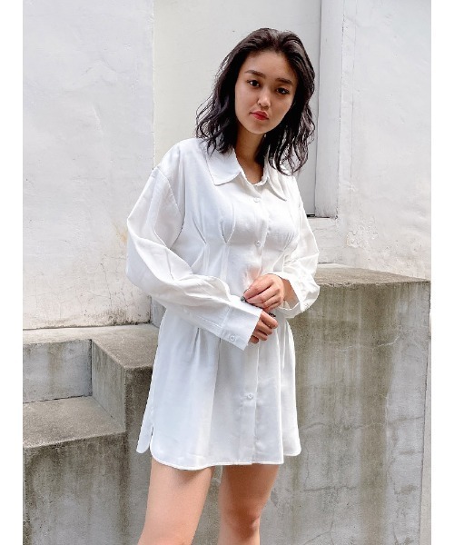 ENVYM（アンビー）の「ウエストタックＳＨ（シャツ/ブラウス・レディース・ホワイト/ブラック・FREE）」の11枚目の写真