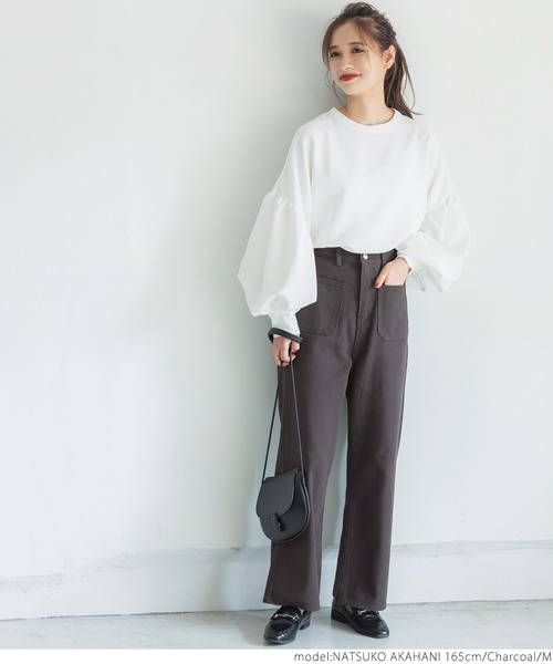 coca(coca)(コカ)の「フロントポケットカツラギパンツ(その他パンツ・レディース・チャコールグレー/アイボリー・M/L)」の17枚目の写真