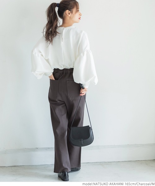 coca(coca)(コカ)の「フロントポケットカツラギパンツ(その他パンツ・レディース・チャコールグレー/アイボリー・M/L)」の13枚目の写真