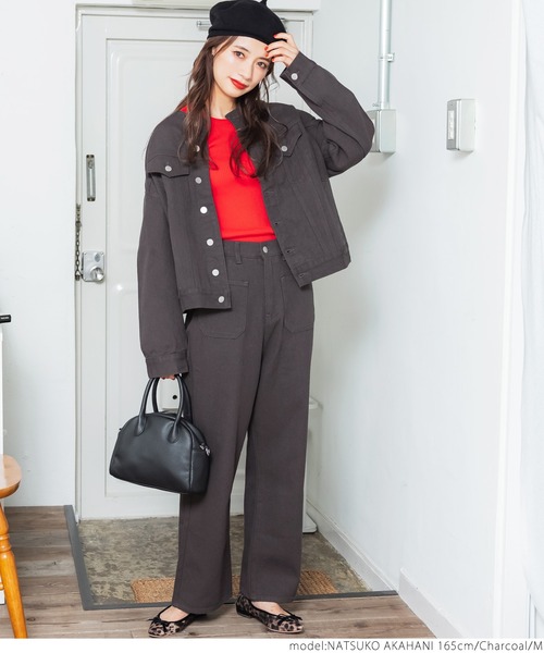 coca(coca)(コカ)の「フロントポケットカツラギパンツ(その他パンツ・レディース・チャコールグレー/アイボリー・M/L)」の11枚目の写真