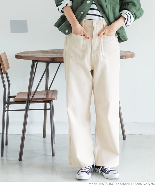 coca(coca)(コカ)の「フロントポケットカツラギパンツ(その他パンツ・レディース・チャコールグレー/アイボリー・M/L)」の8枚目の写真