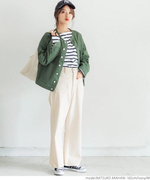 coca(coca)(コカ)の「フロントポケットカツラギパンツ(その他パンツ・レディース・チャコールグレー/アイボリー・M/L)」の10枚目の写真