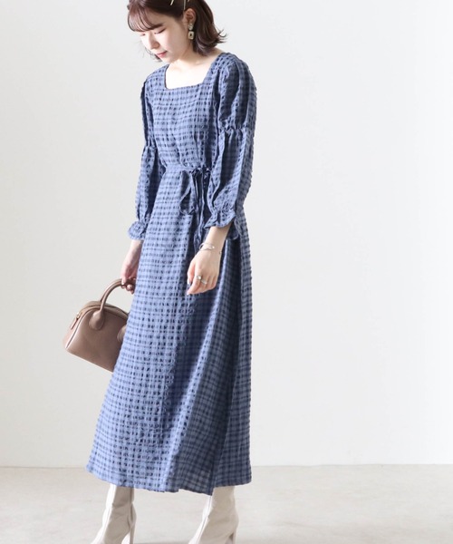 Cheek(チーク)の「キャンディースリーブチェックワンピース(ワンピース・レディース・ピンク/ブルー/グレイッシュベージュ・FREE)」の21枚目の写真