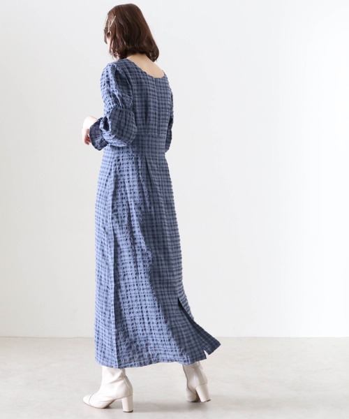 Cheek(チーク)の「キャンディースリーブチェックワンピース(ワンピース・レディース・ピンク/ブルー/グレイッシュベージュ・FREE)」の14枚目の写真