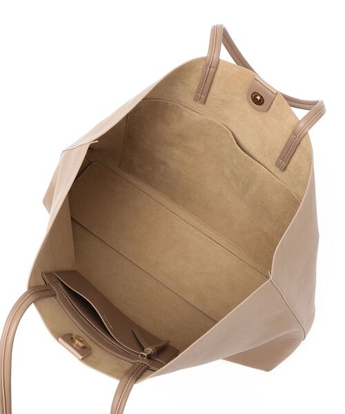 SHIPS（シップス）の「フェイクレザービッグトート◆（トートバッグ・レディース・ブラック/ベージュ・ONE SIZE）」の3枚目の写真