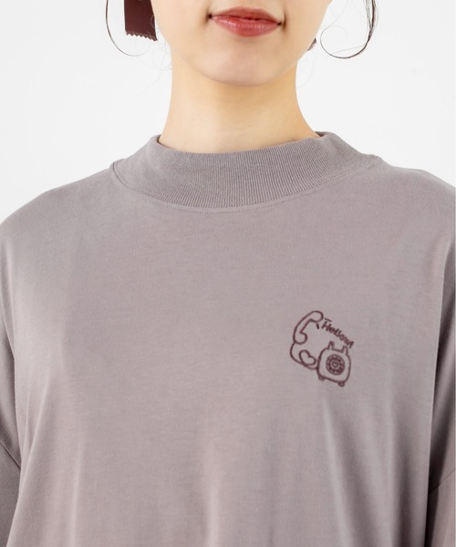 OLIVE des OLIVE（オリーブデオリーブ）の「モックネックLOVE　ロンT（Tシャツ/カットソー・レディース・ベージュ/パープル/オフホワイト/スミクロ/ライトブラウン・FREE）」の12枚目の写真