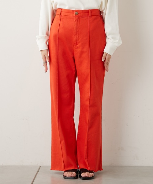 CIAOPANIC TYPY(チャオパニックティピー)の「ピンタック裾フリンジカラーチノパンツ(チノパンツ・レディース・ブラック/ベージュ/オレンジ/グリーン・SMALL/MEDIUM/LARGE)」の5枚目の写真