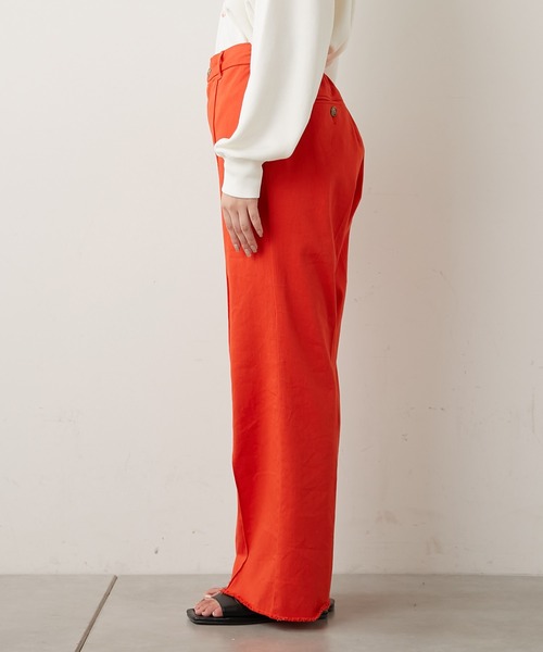 CIAOPANIC TYPY(チャオパニックティピー)の「ピンタック裾フリンジカラーチノパンツ(チノパンツ・レディース・ブラック/ベージュ/オレンジ/グリーン・SMALL/MEDIUM/LARGE)」の12枚目の写真