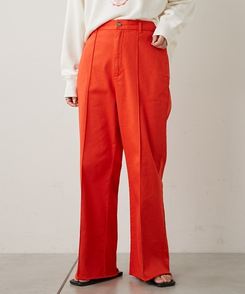 CIAOPANIC TYPY(チャオパニックティピー)の「ピンタック裾フリンジカラーチノパンツ(チノパンツ・レディース・ブラック/ベージュ/オレンジ/グリーン・SMALL/MEDIUM/LARGE)」の16枚目の写真