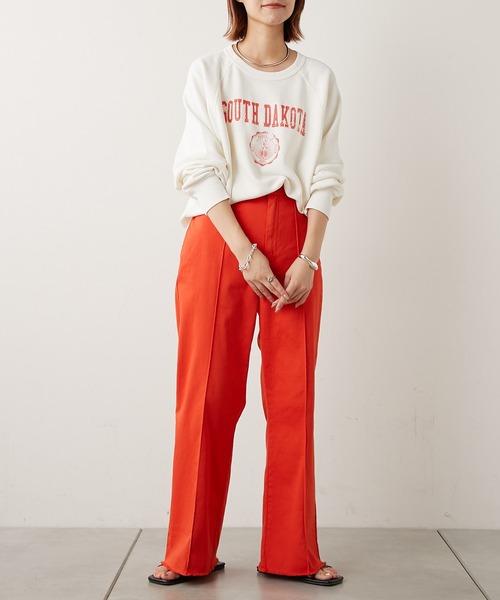 CIAOPANIC TYPY(チャオパニックティピー)の「ピンタック裾フリンジカラーチノパンツ(チノパンツ・レディース・ブラック/ベージュ/オレンジ/グリーン・SMALL/MEDIUM/LARGE)」の11枚目の写真