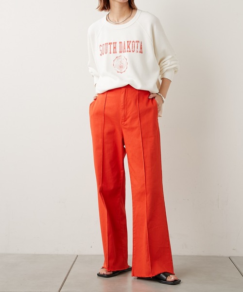 CIAOPANIC TYPY(チャオパニックティピー)の「ピンタック裾フリンジカラーチノパンツ(チノパンツ・レディース・ブラック/ベージュ/オレンジ/グリーン・SMALL/MEDIUM/LARGE)」の17枚目の写真