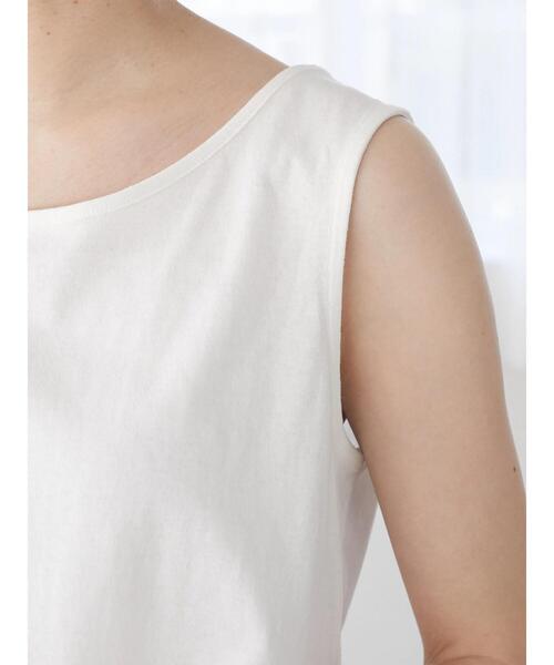 Green　Parks（グリーンパークス）の「裾異素材使いタンクトップ＊（タンクトップ・レディース・ブラック/オフホワイト・FREE）」の9枚目の写真
