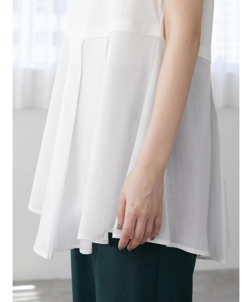 Green　Parks（グリーンパークス）の「裾異素材使いタンクトップ＊（タンクトップ・レディース・ブラック/オフホワイト・FREE）」の10枚目の写真