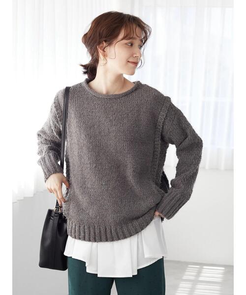 Green　Parks（グリーンパークス）の「裾異素材使いタンクトップ＊（タンクトップ・レディース・ブラック/オフホワイト・FREE）」の14枚目の写真