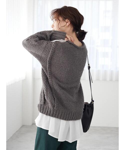 Green　Parks（グリーンパークス）の「裾異素材使いタンクトップ＊（タンクトップ・レディース・ブラック/オフホワイト・FREE）」の15枚目の写真