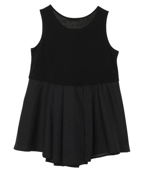 Green　Parks（グリーンパークス）の「裾異素材使いタンクトップ＊（タンクトップ・レディース・ブラック/オフホワイト・FREE）」の16枚目の写真