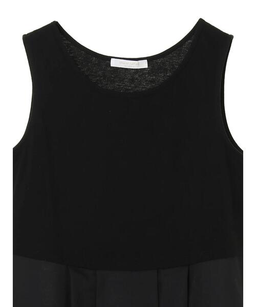 Green　Parks（グリーンパークス）の「裾異素材使いタンクトップ＊（タンクトップ・レディース・ブラック/オフホワイト・FREE）」の17枚目の写真