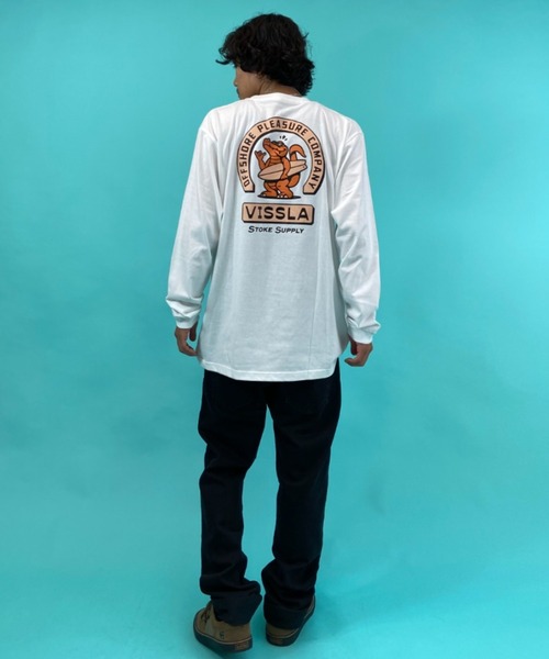 VISSLA（ヴィスラ）の「【ムラサキスポーツ別注】VISSLA/ヴィスラ バックプリントロンT M431OSSJ（Tシャツ/カットソー・メンズ・ホワイト/ブラック・L/M）」の13枚目の写真