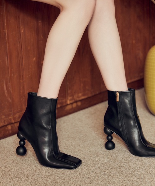 EIMY ISTOIRE（エイミーイストワール）の「ボールヒールスクエアショートブーツ（ブーツ・レディース・ホワイト/ブラック/ベージュ/ブラウン・SMALL/MEDIUM/LARGE）」の21枚目の写真