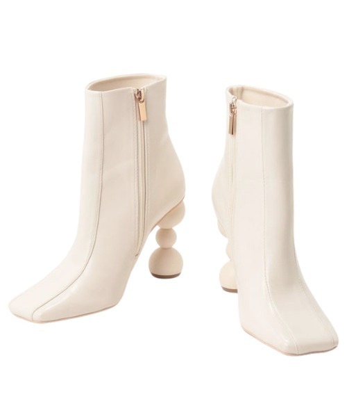 EIMY ISTOIRE（エイミーイストワール）の「ボールヒールスクエアショートブーツ（ブーツ・レディース・ホワイト/ブラック/ベージュ/ブラウン・SMALL/MEDIUM/LARGE）」の19枚目の写真