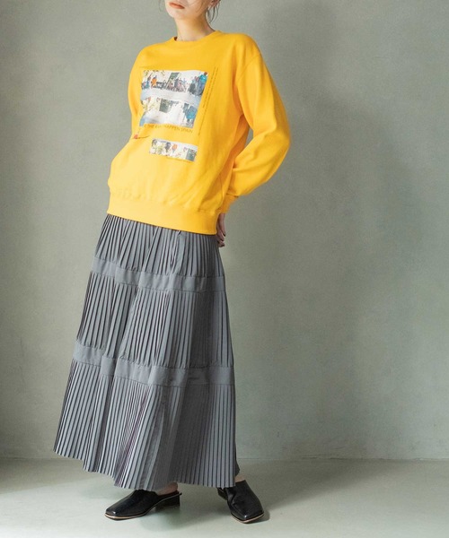 MARECHAL TERRE(マルシャルテル)の「ティアードプリーツスカート(スカート・レディース・チャコールグレー/ブラック/ネイビー/イエロー・MEDIUM)」の8枚目の写真