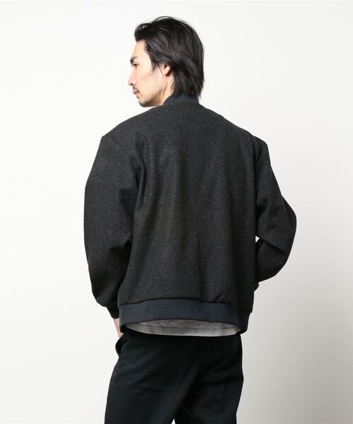 STYLEBLOCK(スタイルブロック)の「フェイクウールリブブルゾン(MA-1・メンズ・ブラウン/チャコール・M/L)」の4枚目の写真