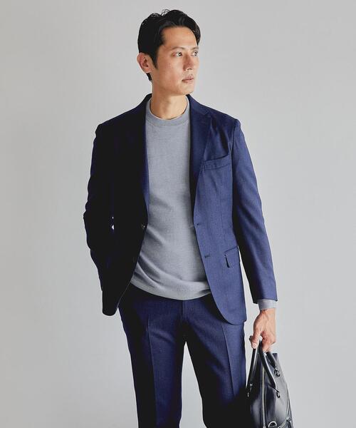 green label relaxing（グリーンレーベルリラクシング）の「＜green label relaxing＞120s 天竺 クルーネック ニット（ニット/セーター・メンズ・ブラック/グレー/ベージュ/コバルトブルー・M/S/XL/L）」の14枚目の写真