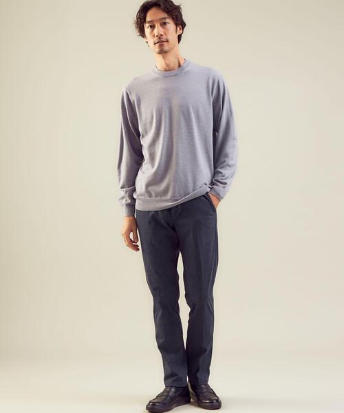 green label relaxing（グリーンレーベルリラクシング）の「＜green label relaxing＞120s 天竺 クルーネック ニット（ニット/セーター・メンズ・ブラック/グレー/ベージュ/コバルトブルー・M/S/XL/L）」の7枚目の写真