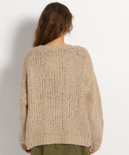 ichi（イチ）の「【ichi(イチ)】アクリルウールアルパカニットカーディガン（カーディガン/ボレロ・レディース・ベージュ/グレー・FREE）」の15枚目の写真