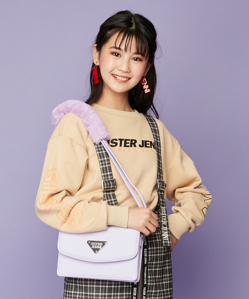 SISTER JENNI(SISTER JENNI)の「ファー取り外しショルダーバッグ(ショルダーバッグ・キッズ・ラベンダー/ブラック/オフホワイト・F)」の3枚目の写真