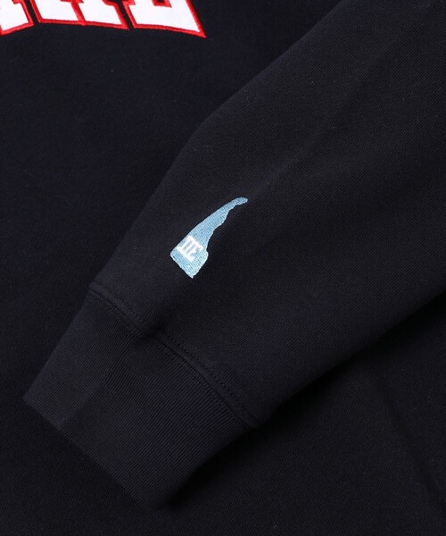 FREAK'S STORE(フリークスストア)の「WEB限定 ビッグシルエット 刺繍カレッジロゴ クルーネックスウェット/DELAWARE(スウェット・メンズ・ブラック/グレー/グレイッシュベージュ/ダークグリーン・SMALL/MEDIUM/LARGE)」の8枚目の写真