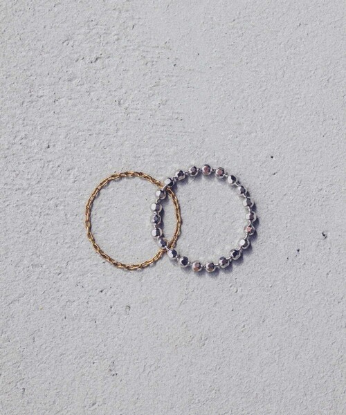 and cloud（アンドクラウド）の「Cable Chain/Cutball Chain Set Ring（リング・レディース・シルバー系その他/ゴールド系その他・L/M/S）」の3枚目の写真