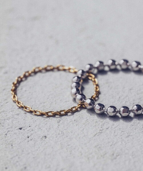 and cloud（アンドクラウド）の「Cable Chain/Cutball Chain Set Ring（リング・レディース・シルバー系その他/ゴールド系その他・L/M/S）」の4枚目の写真