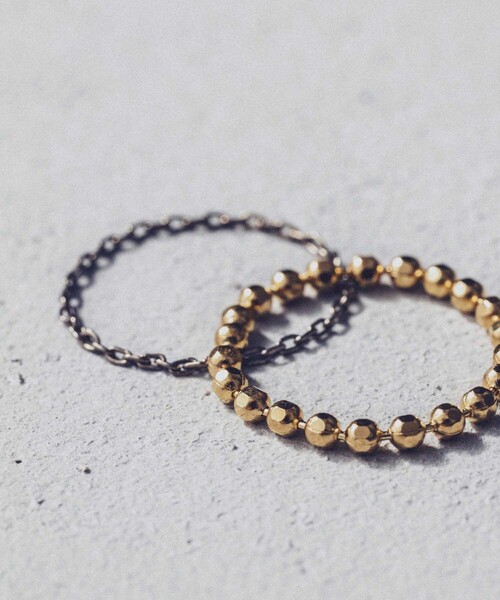 and cloud（アンドクラウド）の「Cable Chain/Cutball Chain Set Ring（リング・レディース・シルバー系その他/ゴールド系その他・L/M/S）」の5枚目の写真