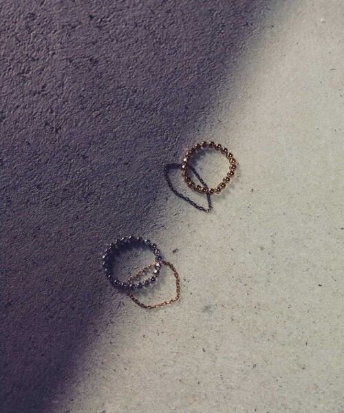 and cloud（アンドクラウド）の「Cable Chain/Cutball Chain Set Ring（リング・レディース・シルバー系その他/ゴールド系その他・L/M/S）」の2枚目の写真