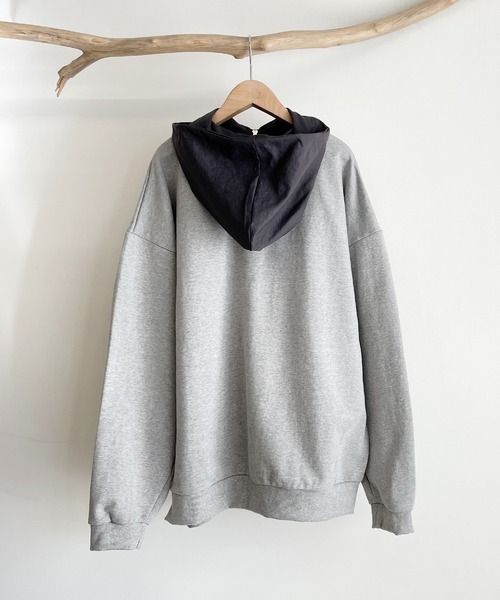 CANAL JEAN(キャナルジーン)の「PEACEOUT ENJOY(ピースアウトエンジョイ) 切り替え裏毛パーカー(パーカー・レディース・グレー・ONE SIZE)」の7枚目の写真