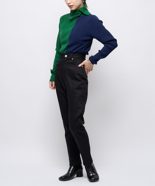 CIAOPANIC（チャオパニック）の「2トーンタートルネックプルオーバー（ニット/セーター・レディース・ブラック/グリーン/アイボリー・FREE）」の12枚目の写真