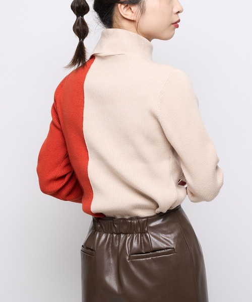CIAOPANIC（チャオパニック）の「2トーンタートルネックプルオーバー（ニット/セーター・レディース・ブラック/グリーン/アイボリー・FREE）」の21枚目の写真