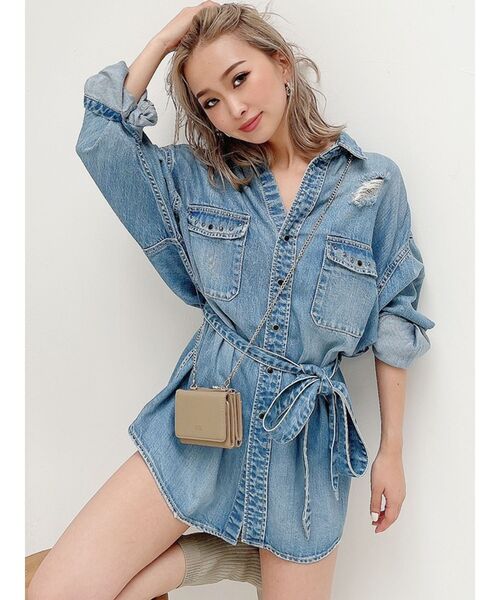 GYDA(ジェイダ)の「スタッズ デザイン リヨセルデニムシャツ(シャツ/ブラウス・レディース・ブルー/ライトブルー・FREE)」の11枚目の写真