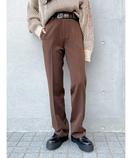 ENVYM(アンビー)の「センタープレスストレートPT(その他パンツ・レディース・ブラック/ブラウン/アイボリー・SMALL/MEDIUM)」の3枚目の写真