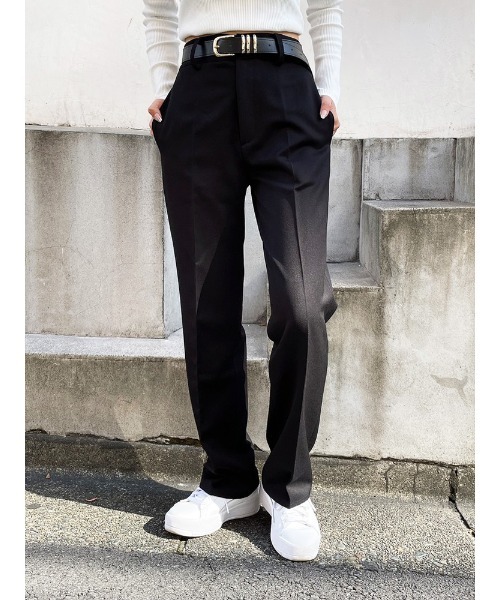 ENVYM(アンビー)の「センタープレスストレートPT(その他パンツ・レディース・ブラック/ブラウン/アイボリー・SMALL/MEDIUM)」の2枚目の写真