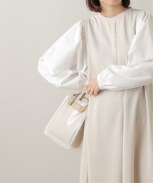 ボリュームスリーブ切替ワンピース