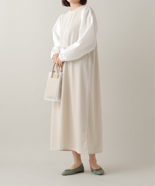 frames RAY CASSIN（フレームスレイカズン）の「ボリュームスリーブ切替ワンピース（ワンピース・レディース・ブラック/キナリ/ベージュ系・FREE）」の7枚目の写真