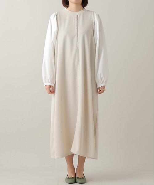 frames RAY CASSIN（フレームスレイカズン）の「ボリュームスリーブ切替ワンピース（ワンピース・レディース・ブラック/キナリ/ベージュ系・FREE）」の8枚目の写真