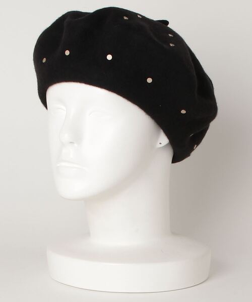 ALLSAINTS（オールセインツ）の「MAIA STUDDED BERET | MAIA STUDDED ベレー帽（ハンチング/ベレー帽・レディース・ブラック系・ONE SIZE）」の8枚目の写真