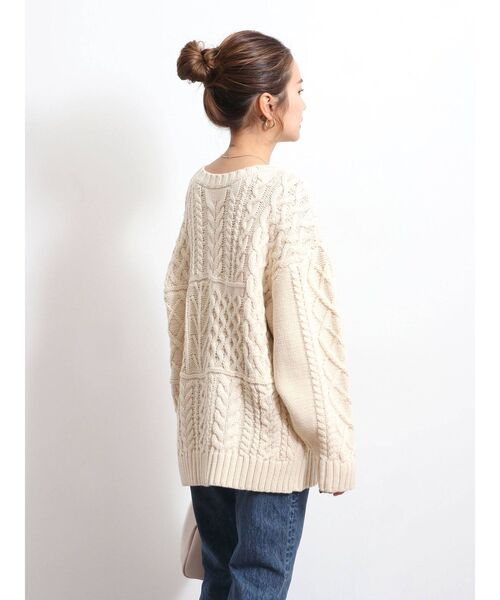 Ungrid（アングリッド）の「2wayケーブルニットカーデ（カーディガン/ボレロ・レディース・チャコールグレー/アイボリー・FREE）」の11枚目の写真