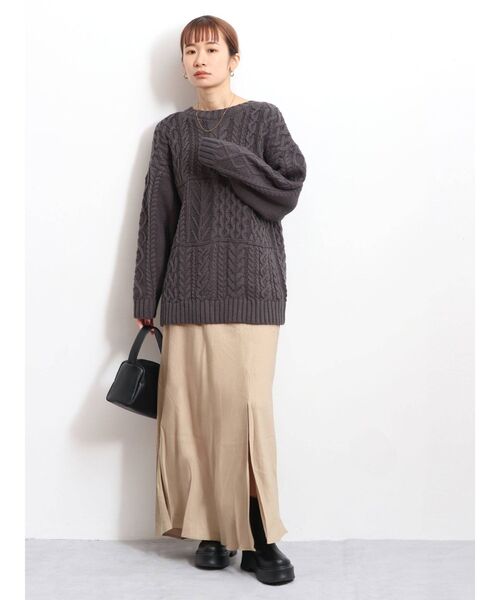 Ungrid（アングリッド）の「2wayケーブルニットカーデ（カーディガン/ボレロ・レディース・チャコールグレー/アイボリー・FREE）」の15枚目の写真