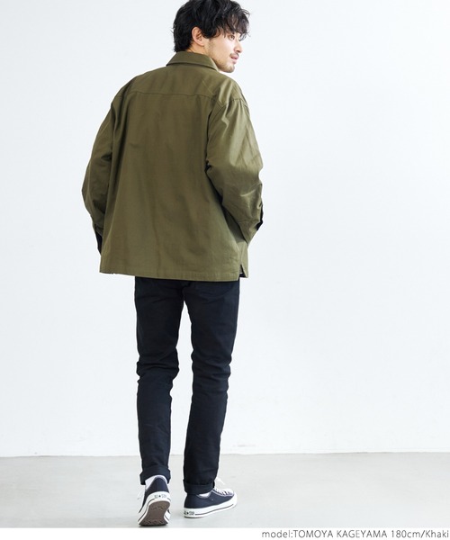 coca（coca）（コカ）の「メンズ ミリタリーシャツジャケット（ミリタリージャケット・メンズ・カーキ・ONE SIZE）」の5枚目の写真